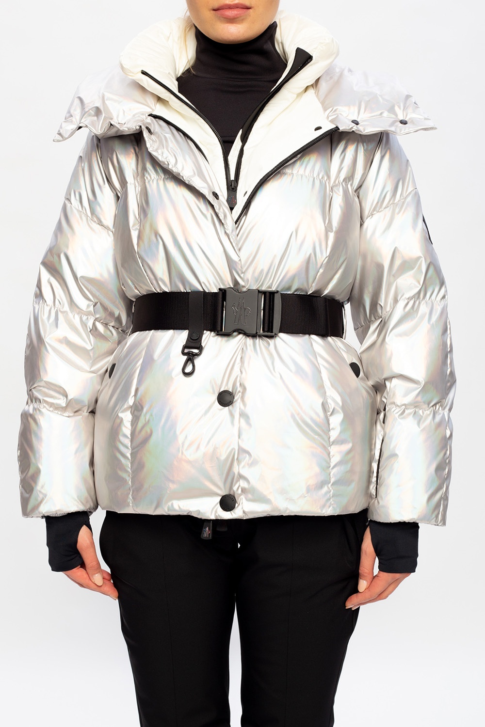 Silver 'Olligan' quilted down jacket Moncler Grenoble - IetpShops